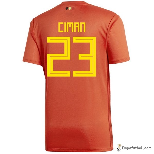 Camiseta Belgica Replica Primera Ropa Ciman 2018 Rojo